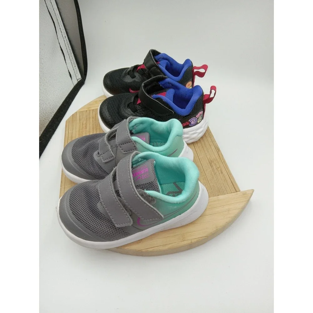 Nike Revolution 6 Baby Toddler Shoes DD1105 Graphic SZ 5C 1 Pair Gray/Green Nike